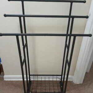 40" H Free Standing Towel Rack, 3 Tier Alloy Steel Stand with Basket